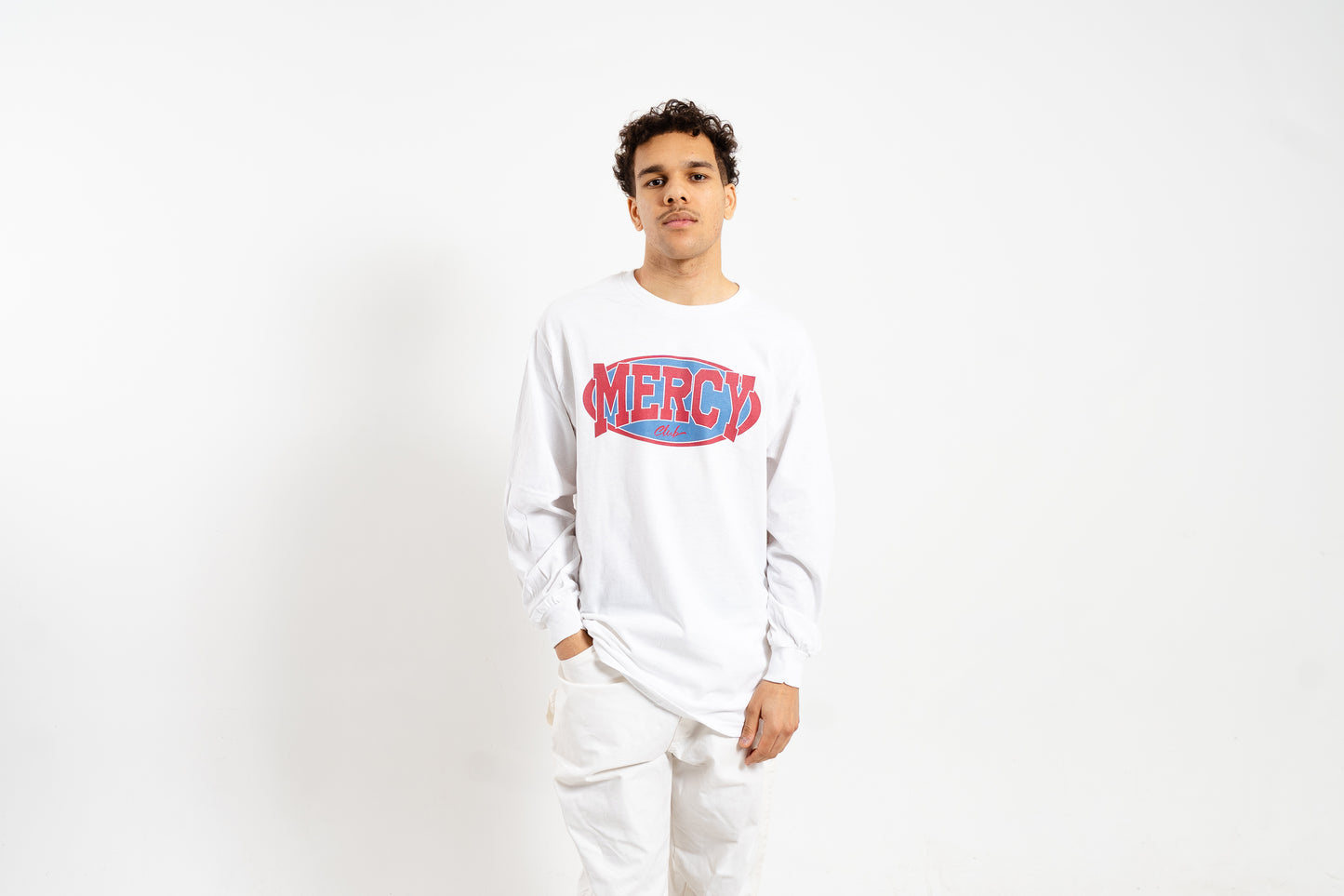 Crimson Horizon White Long Sleeve