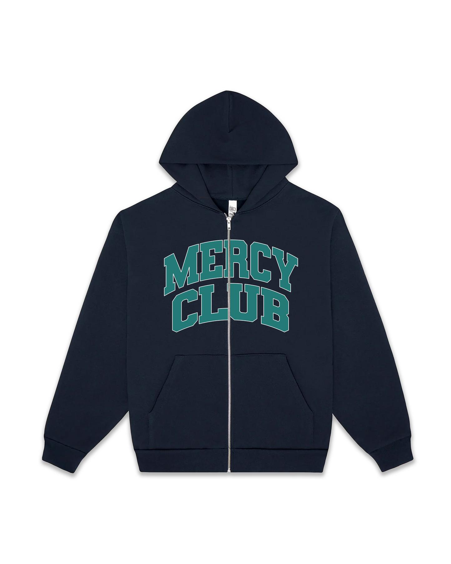 Navy Blue Athlétique Full Zip Hoodie